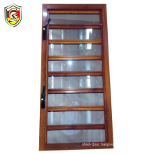 1.5mm thick powder coated wooden grain aluminium alloy frame louver shutter standard size bathroom window